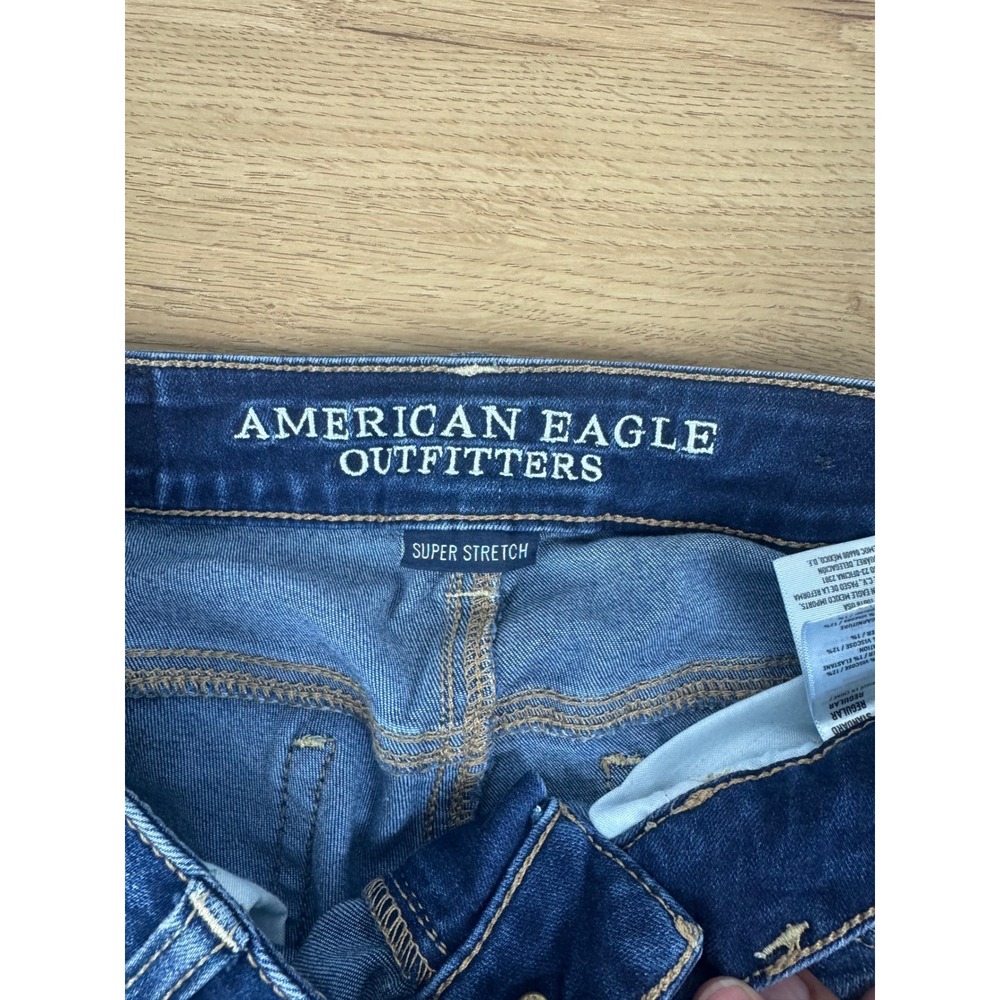 American Eagle Super Stretch Jeans Womens 0 Dark Wash Skinny Denim - Picture 9 of 16